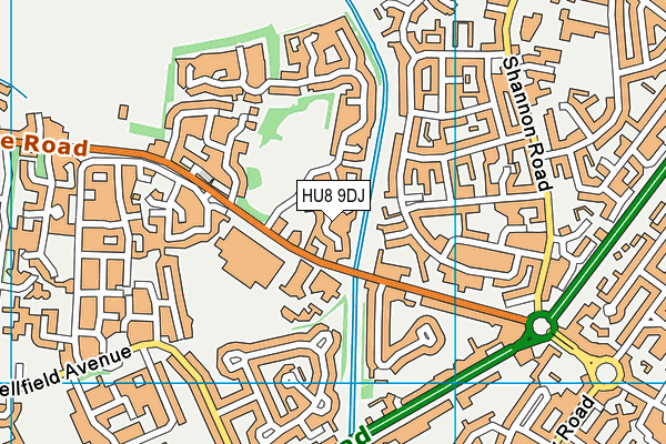 HU8 9DJ map - OS VectorMap District (Ordnance Survey)