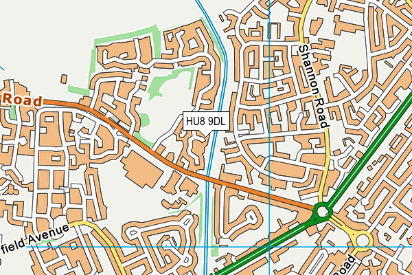 HU8 9DL map - OS VectorMap District (Ordnance Survey)