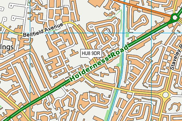 HU8 9DR map - OS VectorMap District (Ordnance Survey)