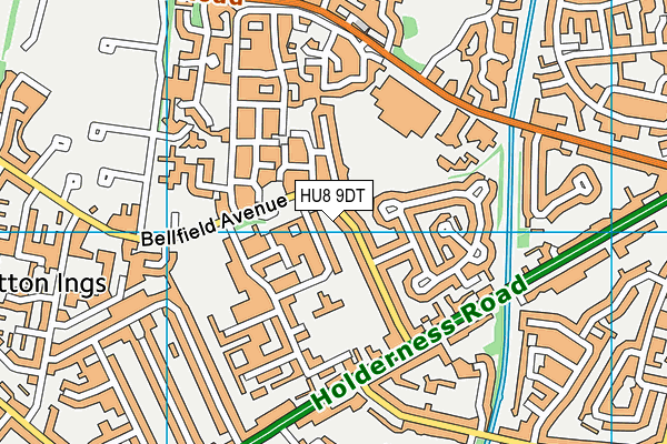 HU8 9DT map - OS VectorMap District (Ordnance Survey)