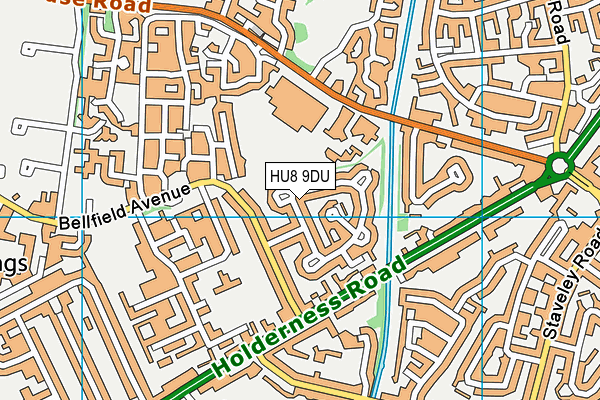 HU8 9DU map - OS VectorMap District (Ordnance Survey)