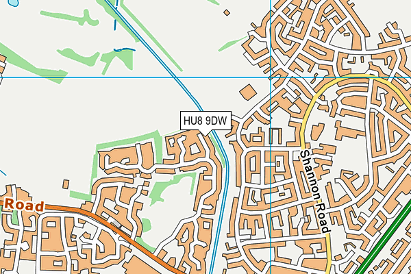 HU8 9DW map - OS VectorMap District (Ordnance Survey)
