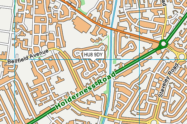 HU8 9DY map - OS VectorMap District (Ordnance Survey)
