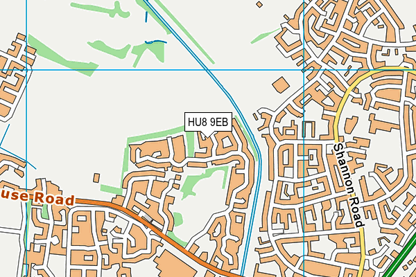 HU8 9EB map - OS VectorMap District (Ordnance Survey)