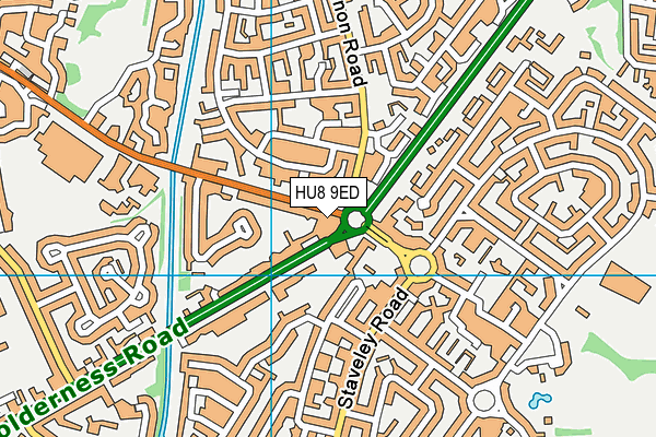 HU8 9ED map - OS VectorMap District (Ordnance Survey)