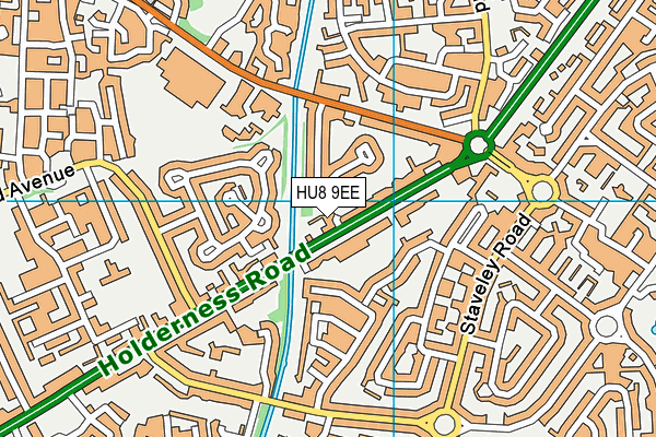 HU8 9EE map - OS VectorMap District (Ordnance Survey)