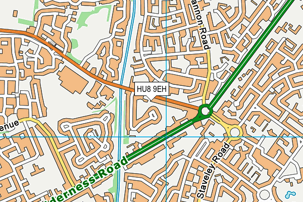 HU8 9EH map - OS VectorMap District (Ordnance Survey)