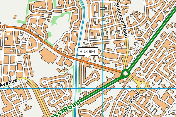 HU8 9EL map - OS VectorMap District (Ordnance Survey)