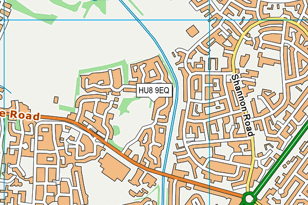 HU8 9EQ map - OS VectorMap District (Ordnance Survey)