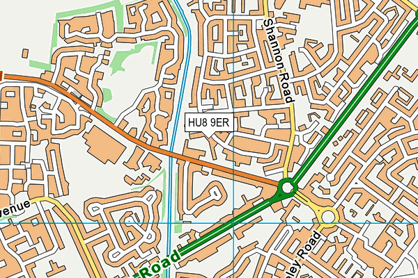HU8 9ER map - OS VectorMap District (Ordnance Survey)