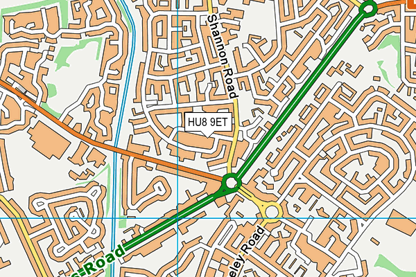 HU8 9ET map - OS VectorMap District (Ordnance Survey)