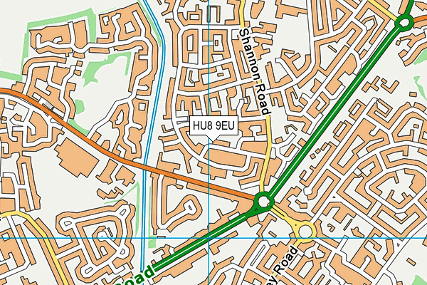 HU8 9EU map - OS VectorMap District (Ordnance Survey)