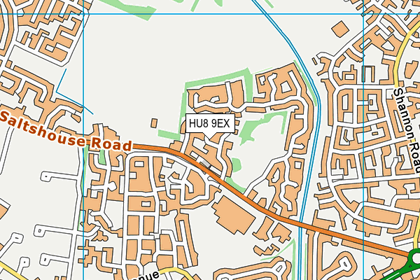 HU8 9EX map - OS VectorMap District (Ordnance Survey)