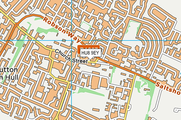 HU8 9EY map - OS VectorMap District (Ordnance Survey)