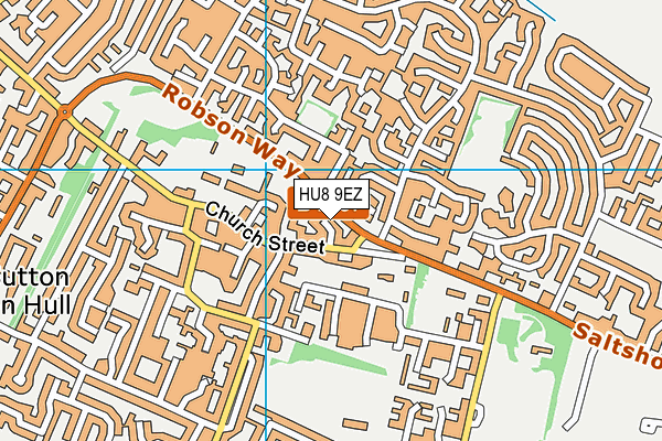 HU8 9EZ map - OS VectorMap District (Ordnance Survey)