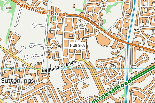 HU8 9FA map - OS VectorMap District (Ordnance Survey)