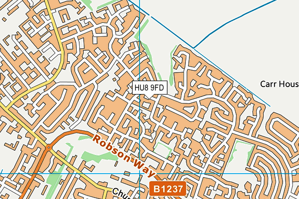 HU8 9FD map - OS VectorMap District (Ordnance Survey)