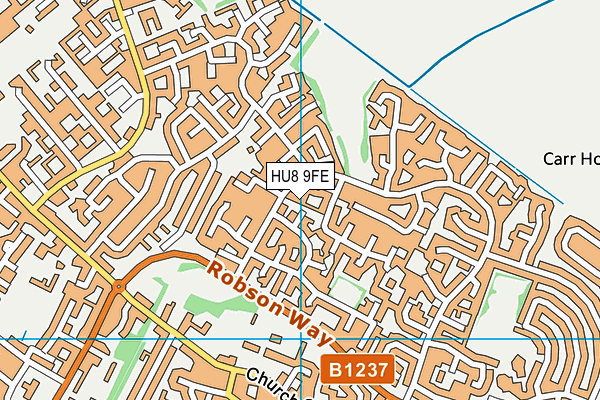 HU8 9FE map - OS VectorMap District (Ordnance Survey)
