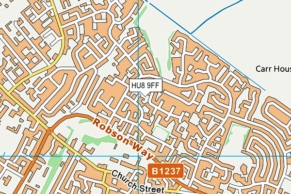 HU8 9FF map - OS VectorMap District (Ordnance Survey)