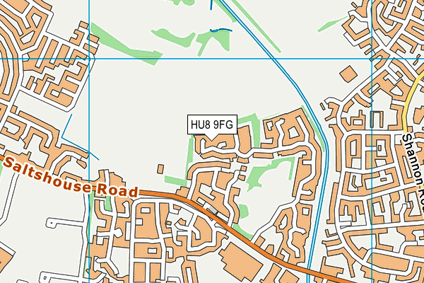 HU8 9FG map - OS VectorMap District (Ordnance Survey)