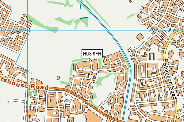 HU8 9FH map - OS VectorMap District (Ordnance Survey)