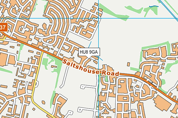 HU8 9GA map - OS VectorMap District (Ordnance Survey)