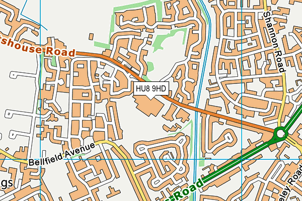 HU8 9HD map - OS VectorMap District (Ordnance Survey)