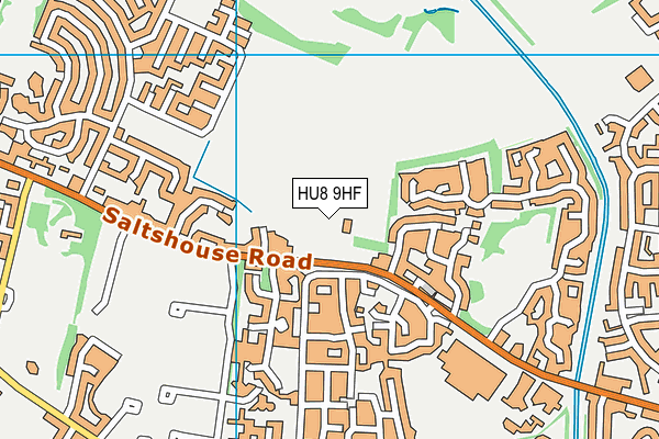 HU8 9HF map - OS VectorMap District (Ordnance Survey)