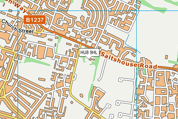 HU8 9HL map - OS VectorMap District (Ordnance Survey)