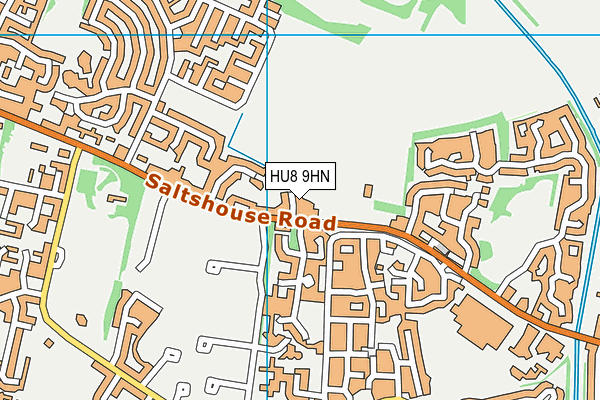 HU8 9HN map - OS VectorMap District (Ordnance Survey)