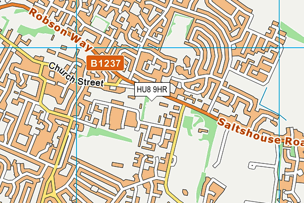 HU8 9HR map - OS VectorMap District (Ordnance Survey)