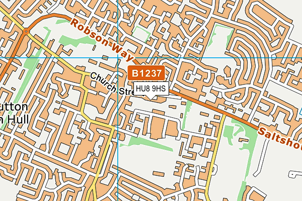 HU8 9HS map - OS VectorMap District (Ordnance Survey)