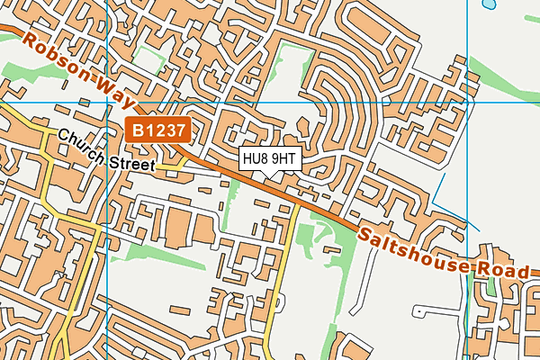 HU8 9HT map - OS VectorMap District (Ordnance Survey)