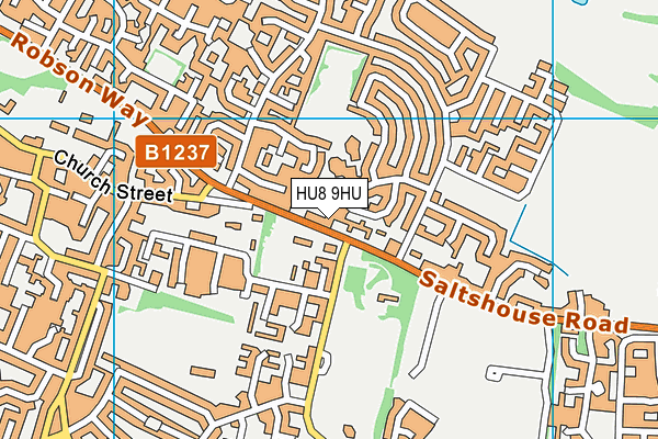 HU8 9HU map - OS VectorMap District (Ordnance Survey)