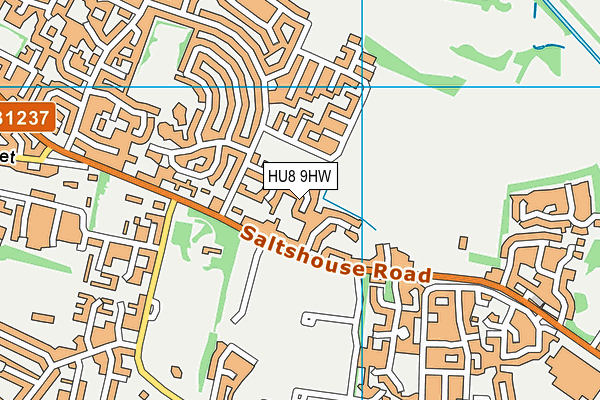 HU8 9HW map - OS VectorMap District (Ordnance Survey)