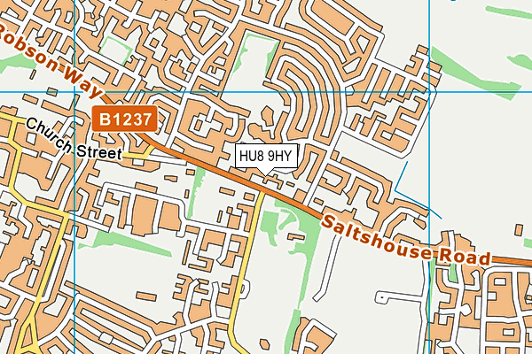 HU8 9HY map - OS VectorMap District (Ordnance Survey)