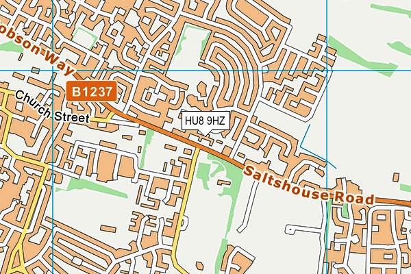 HU8 9HZ map - OS VectorMap District (Ordnance Survey)