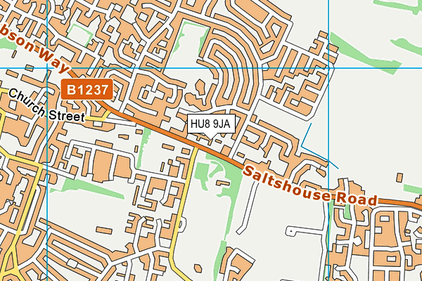 HU8 9JA map - OS VectorMap District (Ordnance Survey)