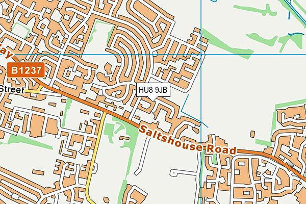 HU8 9JB map - OS VectorMap District (Ordnance Survey)