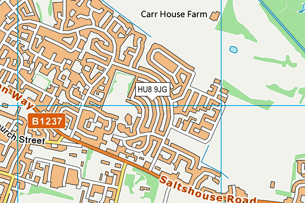 HU8 9JG map - OS VectorMap District (Ordnance Survey)