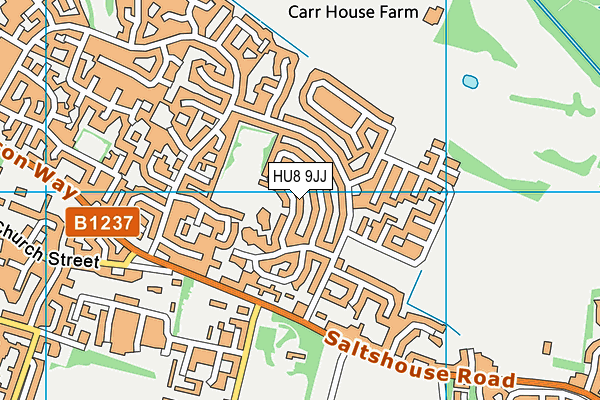 HU8 9JJ map - OS VectorMap District (Ordnance Survey)