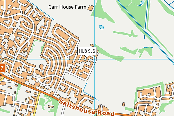 HU8 9JS map - OS VectorMap District (Ordnance Survey)