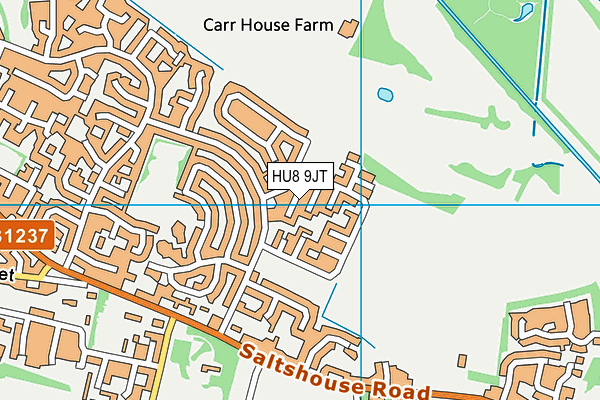 HU8 9JT map - OS VectorMap District (Ordnance Survey)