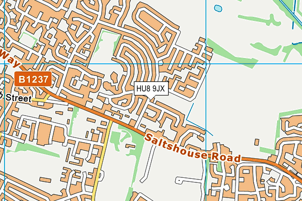 HU8 9JX map - OS VectorMap District (Ordnance Survey)