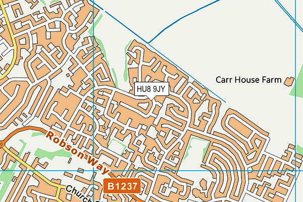HU8 9JY map - OS VectorMap District (Ordnance Survey)