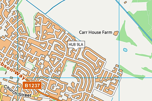 HU8 9LA map - OS VectorMap District (Ordnance Survey)