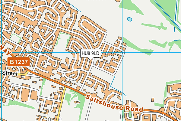 HU8 9LD map - OS VectorMap District (Ordnance Survey)