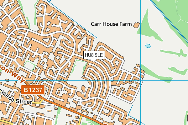 HU8 9LE map - OS VectorMap District (Ordnance Survey)