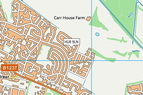 HU8 9LN map - OS VectorMap District (Ordnance Survey)