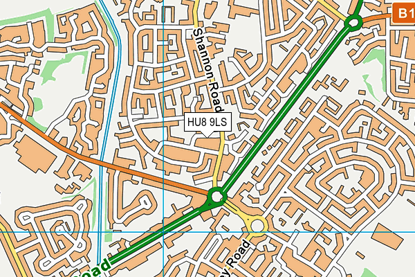 HU8 9LS map - OS VectorMap District (Ordnance Survey)